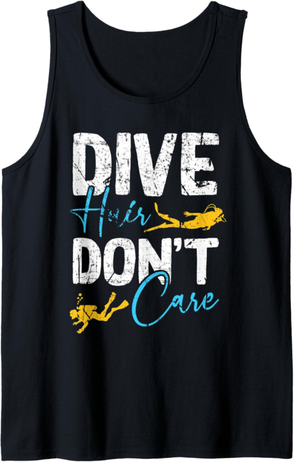 Funny Dive Hair Don't Care Women Scuba Diver Distressed Gift... - Image 2